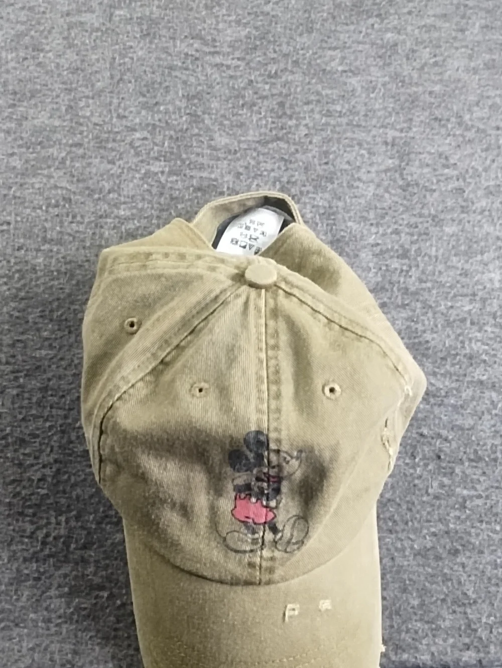 Disney Olive Green Baseball Cap with Mickey Graphic